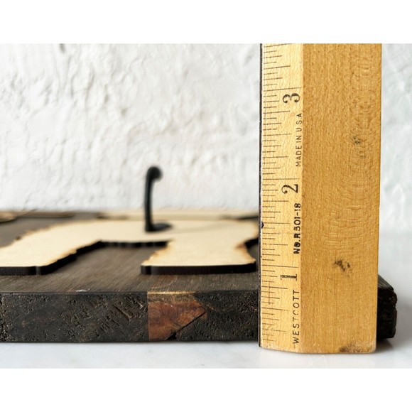 Woof Dog Silhouette Wood Wall Plaque/Sign with Hook Leash & Collar Holder Cute! - Picture 5 of 5